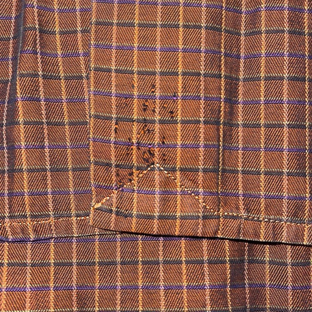 Robert Talbott Burnt Orange Plaid Button Down Shi… - image 6